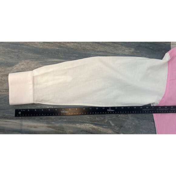 Bertigo Mens Colorblock Button-Up Shirt Pink/Blue/White Cotton S - Picture 10 of 10